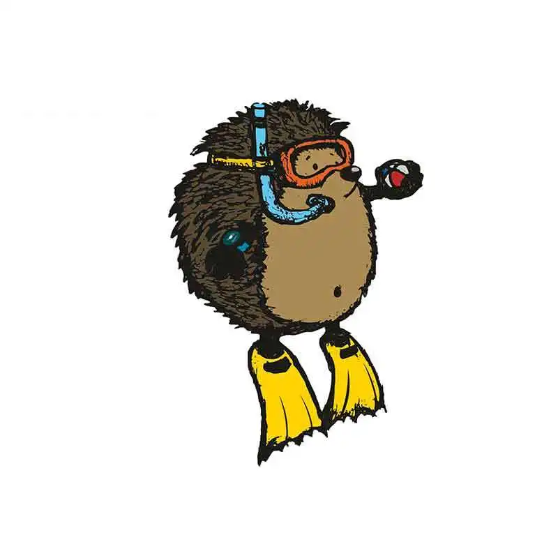 

SZWL Funny Car Stickers Cartoon Scuba Diving Hedgehog Waterproof Vinyl Auto Accessories for Door Windows Laptop Boat,13cm*9cm