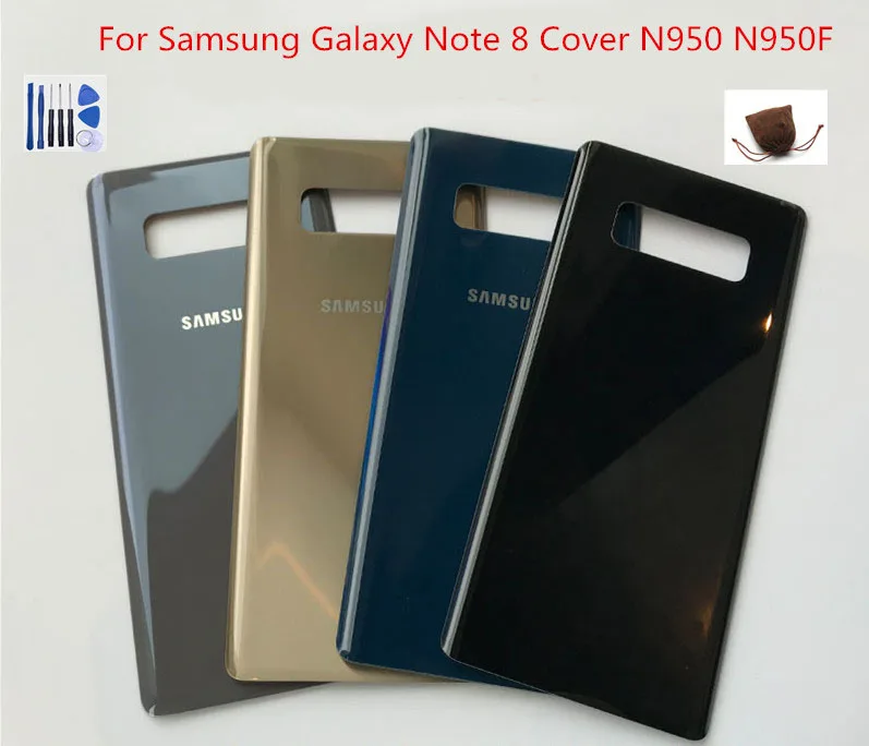 Чехол для Samsung Galaxy Note 8 Note8 N950 N950F чехол задней батареи 3D стеклянный корпус + клейкая