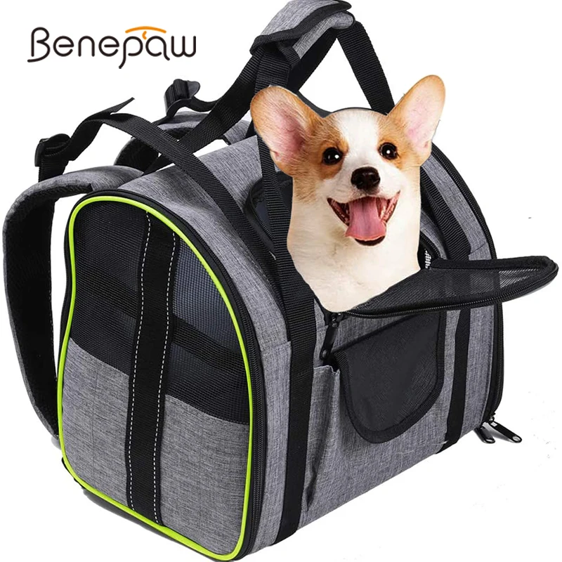 Benepaw Breathable Dog Carrier Sturdy Reflective Foldable Pet Backpack