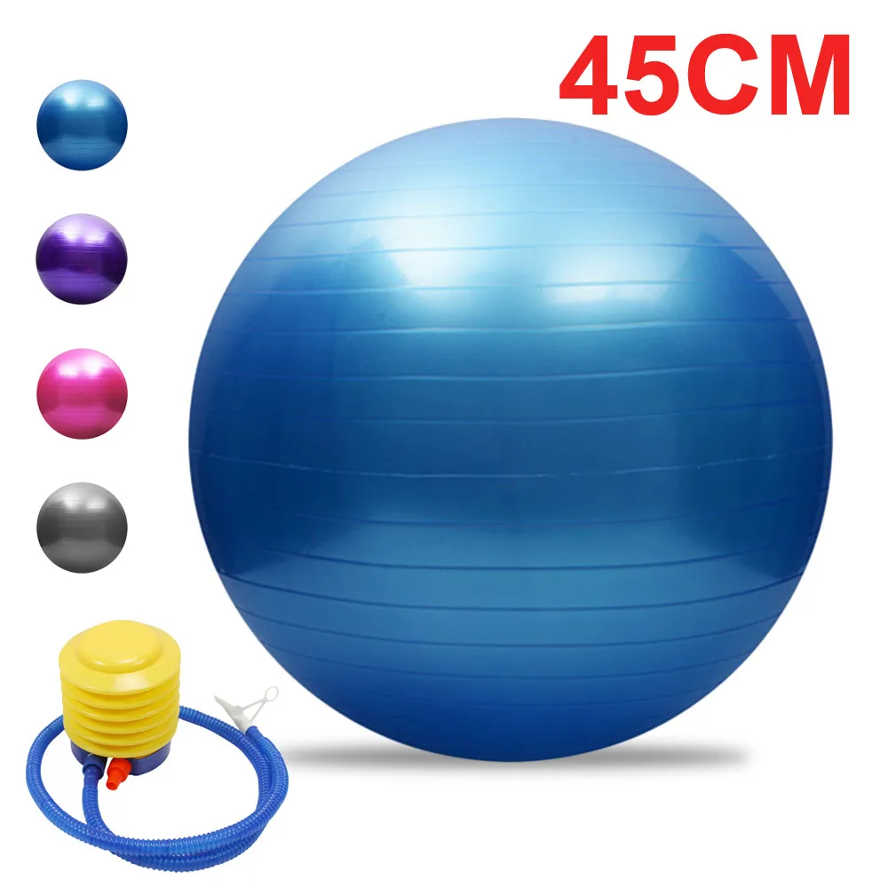 Анти-взрыв мяч для йоги утолщенный стабильный баланс мяч для йоги Пилатес Барре мяч для физических упражнений подарок воздушный насос - Цвет: 45cm