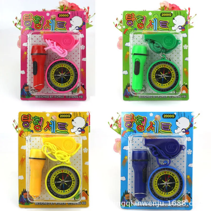 

South Korea Compass Flashlight Cartoon And Whistle Small Children Unisex Korean-style Physical Toy Young STUDENT'S Educational