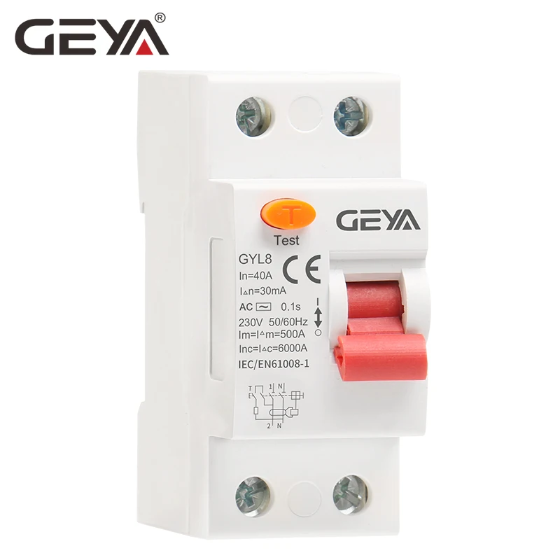 GEYA GYL8 AC Type RCD ELCB RCCB Din Rail Residual Current Circuit Breaker 25A 40A 63A with CE CB Certificate|Circuit Breakers| - AliExpress