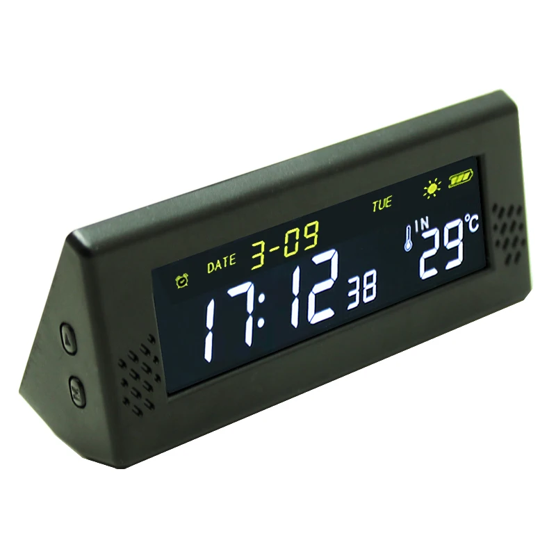Solar Windshield Car Digital Clock Driving Time Reminder Smart Switch