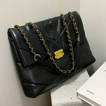 

PU Leather Women's Designer Handbag Chain Shoulder Messenger Bag Female Large Tote bag 2020 Fashion New High quality