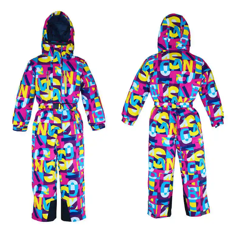 Детский зимний комбинезон для прогулок на открытом воздухе, лыжный костюм, ветронепроницаемый, непромокаемый, плотный бархат