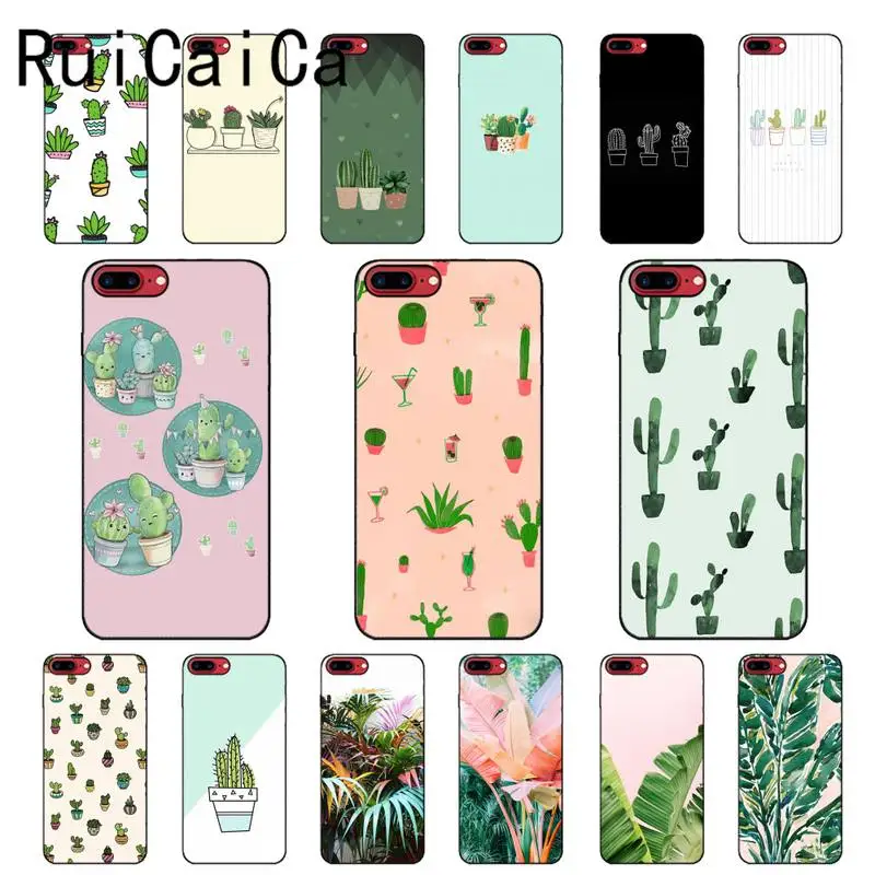 Чехол для телефона RuiCaiCa Tropical Plants Cactus Banana Leaves iPhone 12 6 6S Plus X shell XS MAX SE 11 pro max|Бамперы| |