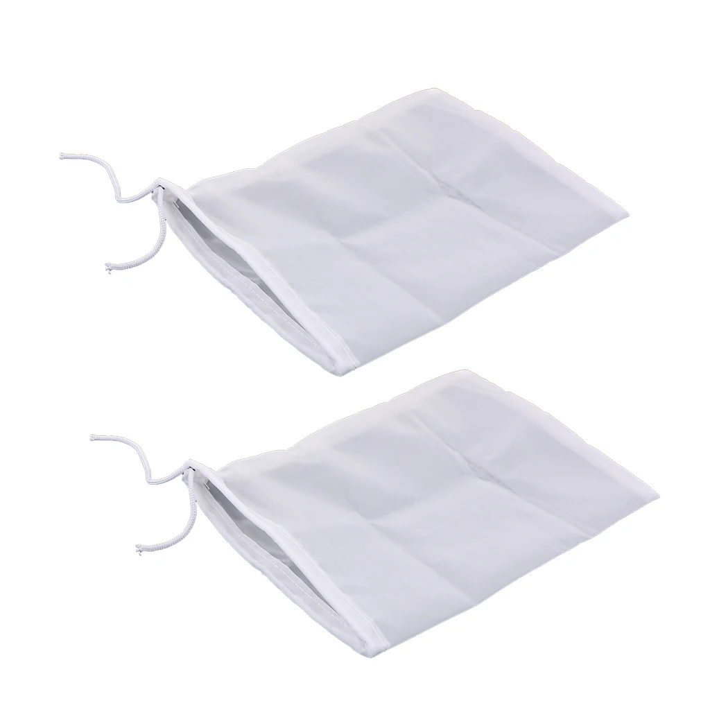 2 Pcs Milk Fine Nylon Strainer Bag Juices Cheese Filter Mesh Cloth 15x20cm/5.90x7.87''