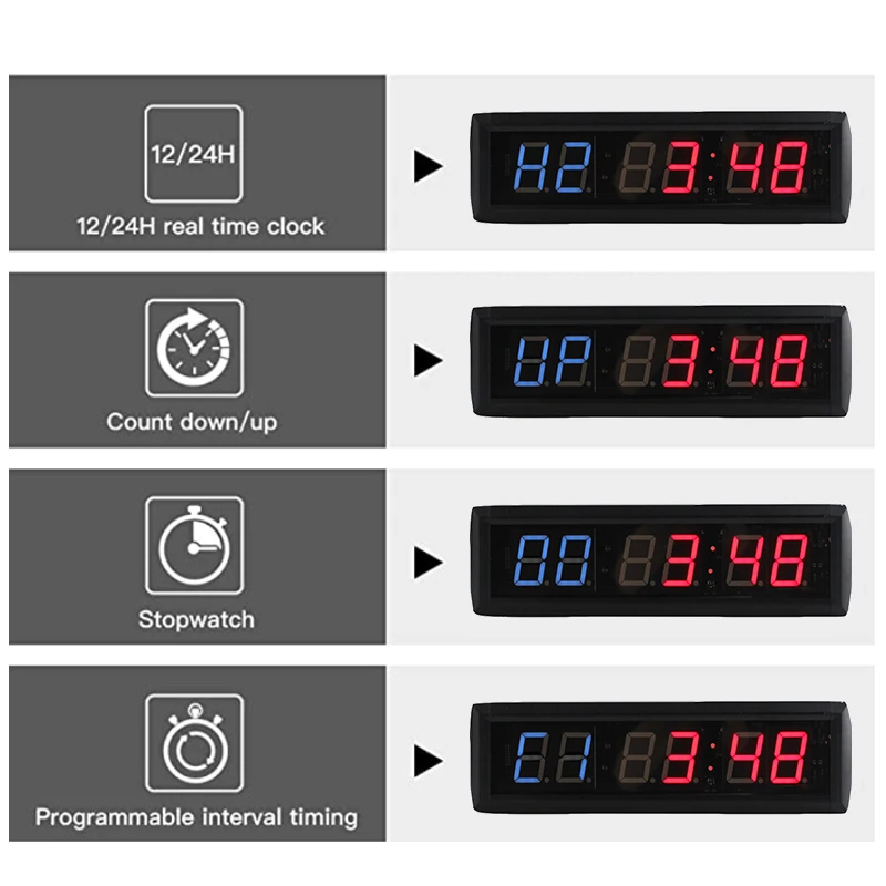 [GANXIN] 1 8 &quot6 цифр светодиодный Таймер Табата Тренажерный Зал Таймер|digital led timer|led