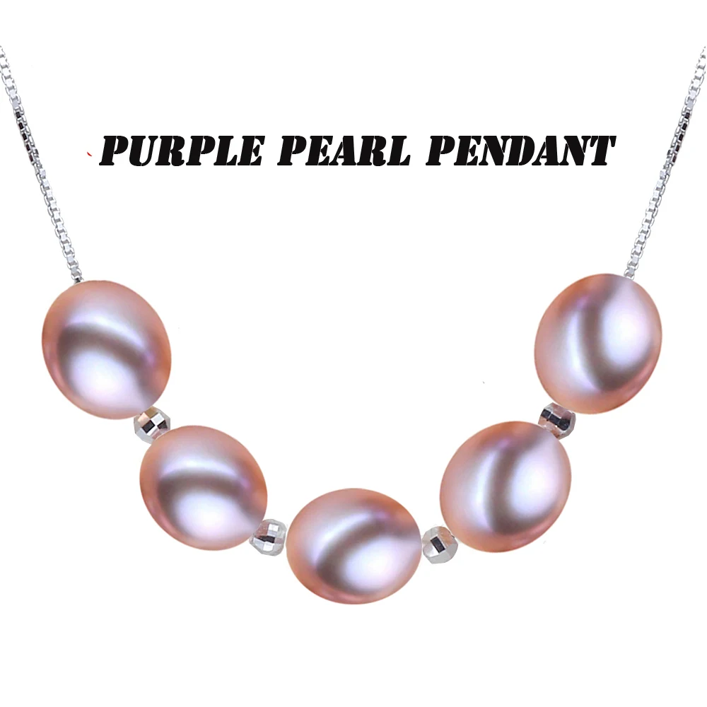 Real Beautiful Genuine 925 Sterling Silver Necklace,Colorful Natural Pearl Necklace Jewelry for Girl Birthday