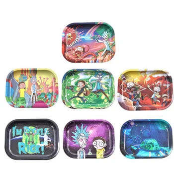 

100pieces tobacco tray Rick and Morty ray smoking accessories cigarette tool tobacco storage plate for herb grinder
