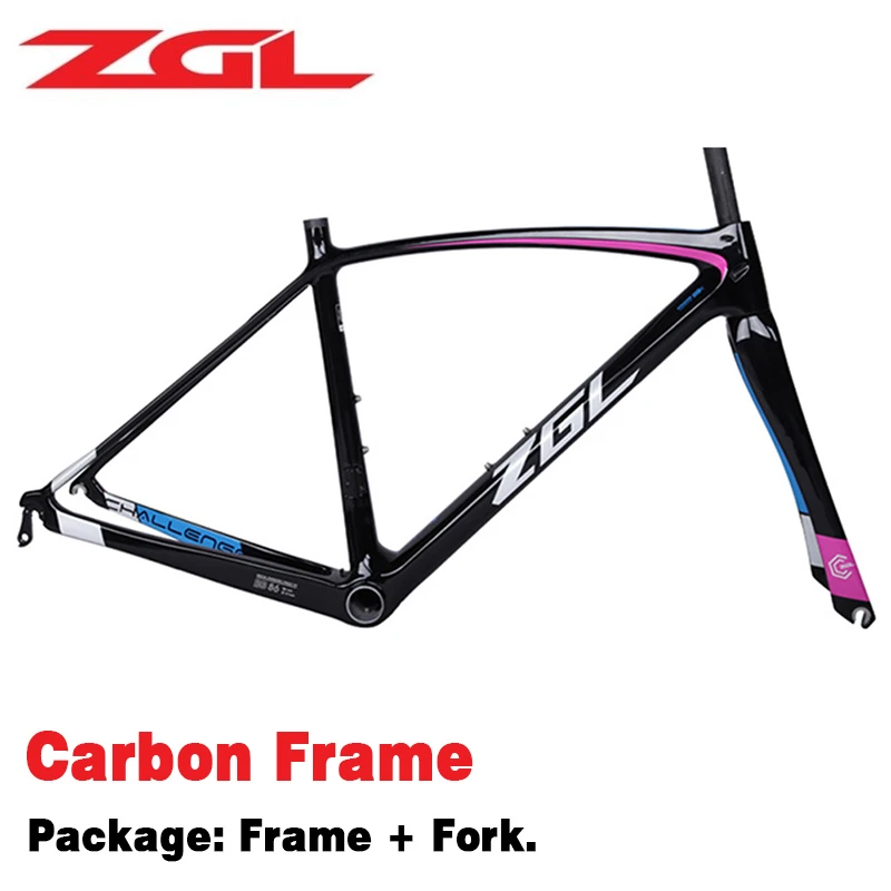 Zgl Carbon Fietsframe Racefiets V Brake Frame 430 /470 /500 / 530 700C Wielmaat  Fiets frame Met Vork Racing Bike Road Frame|Bicycle Frame| - AliExpress
