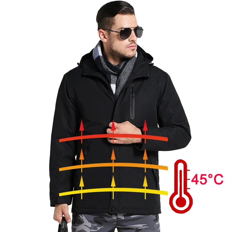 Men Women Electronic Back+ Abdomen Heated Warm Down Jacket USB Chargeing Intelligent Heating Jacket Outdoor Work Warm Outwear