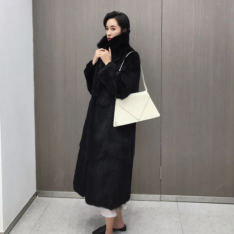 

Winter Real Fur Coat Women Long Jacket 100% Rabbit Fur Coat Female Furry Jackets Abrigos Mujer Invierno 2020 TT016 KJ3217
