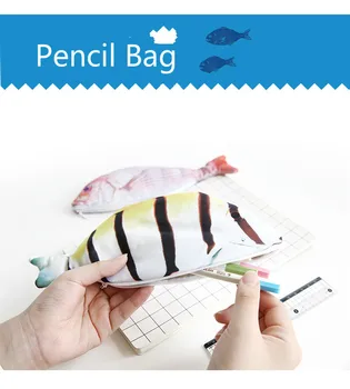 

Creative Ocean Fish Pattern Pencil Bags Cases for School Kids Kawaii Cute Fabric Zipper Pencil Bag Cases for Girls and Boys