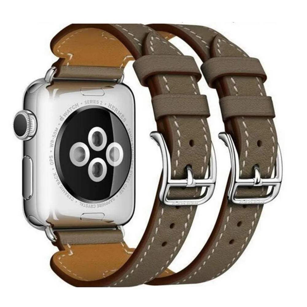 Ремешок из натуральной кожи с двойной пряжкой для Apple Watch 2/1 42/44 мм Series 5/4/3/38/40 |