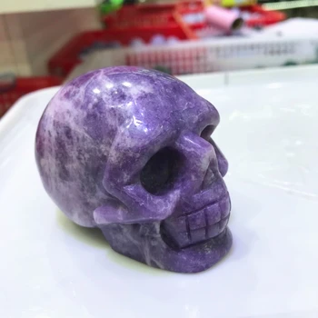 6CM Natural Ziyun Mother Crystal Carving Skulls Purple Mica Mineral Quartz Witchcraft Supplies Home Furnish And Decorate Stones 6