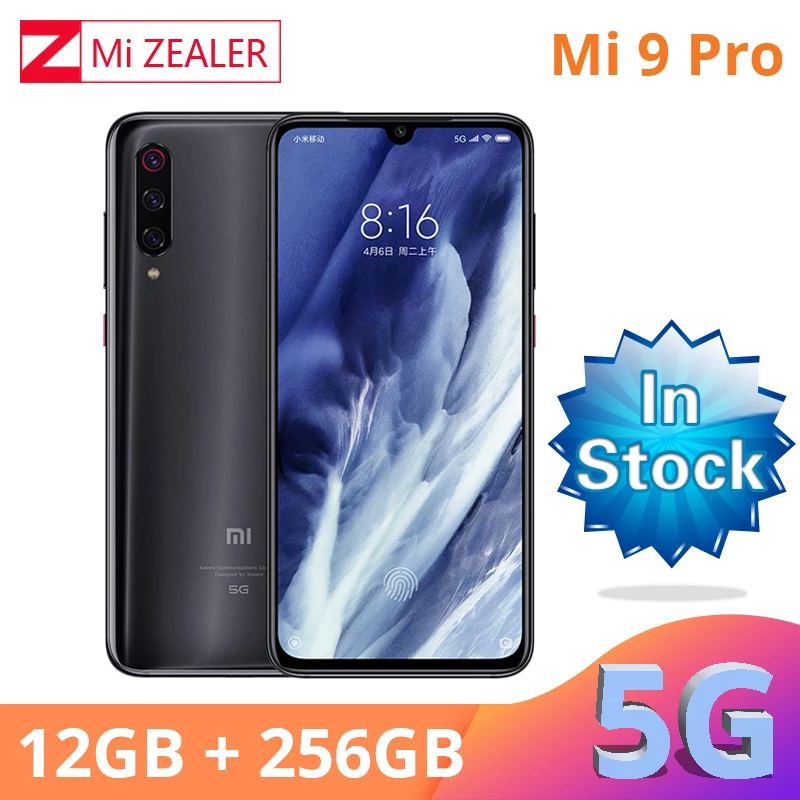 

New Original Xiaomi Mi 9 Pro 5G Snapdargon 855 Plus 12GB RAM 256GB ROM 48MP AI Camera 4000 mAh Battery Smartphone