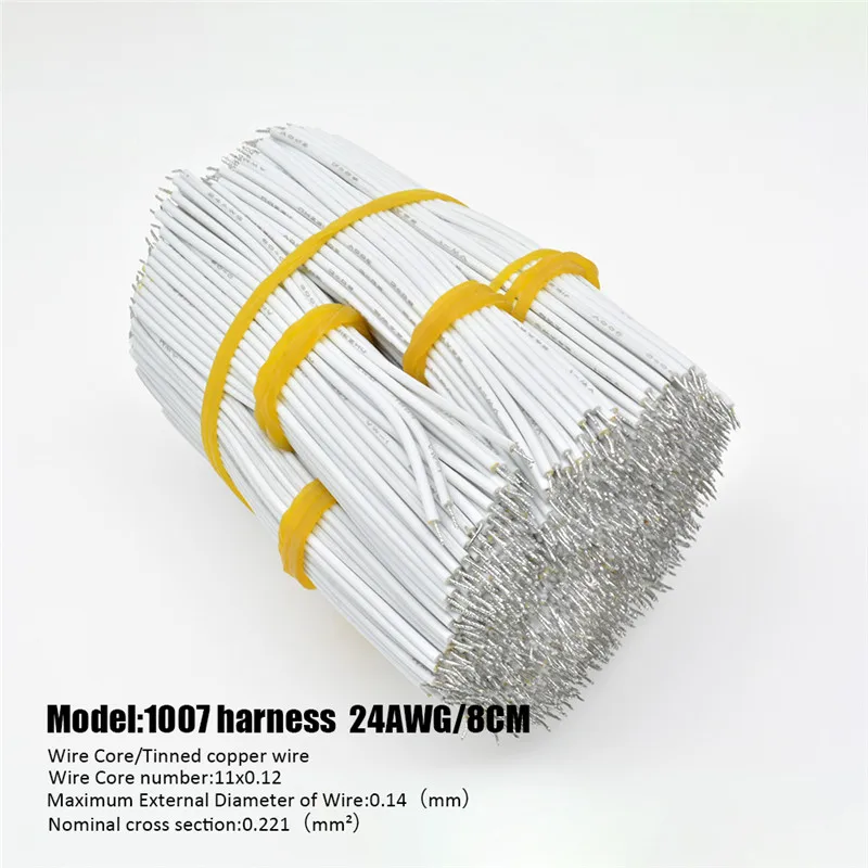 100 шт./упак. UL1007 24AWG двойной проволочного припоя соединительный кабель Провода комплект(8 см) 6 цветной джемпер провод кабель олова проводящие провода