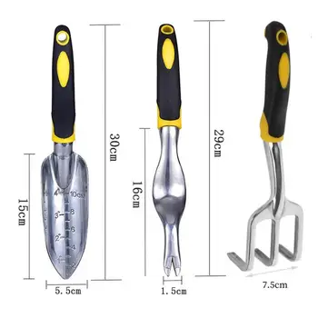 Manual Gardening Tool Set Hand Rake Shovel With Scale Transplant Dig Weeder Cultivator Trowel Non-Slip Ergonomic Handle Tools 3pcs set gardening tools set trowel rake vegetables flowers plant bonsai cultivator garden hand planting tools multi function