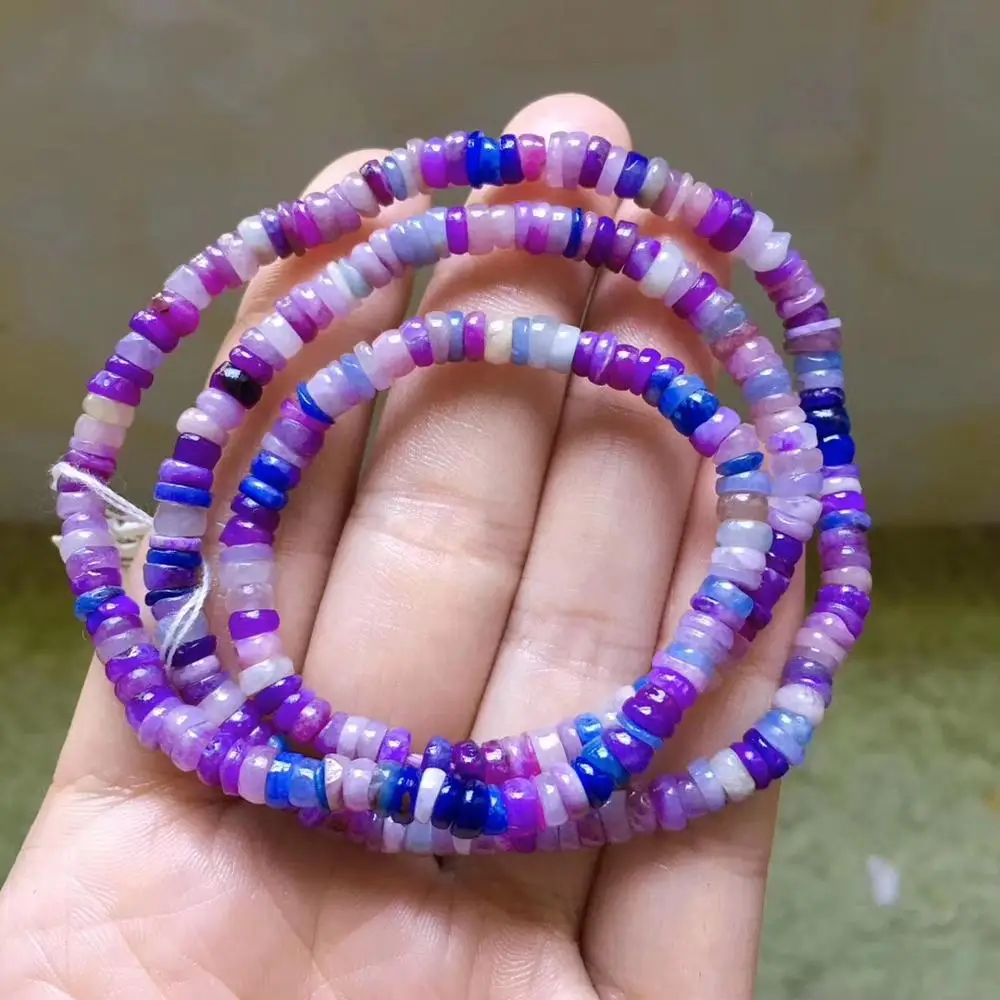 

5mm Natural Purple Sugilite Bracelet For Woman Anticancer Beads Stretch South Africa Crystal Three Laps Bracelet Jewelry AAAAA