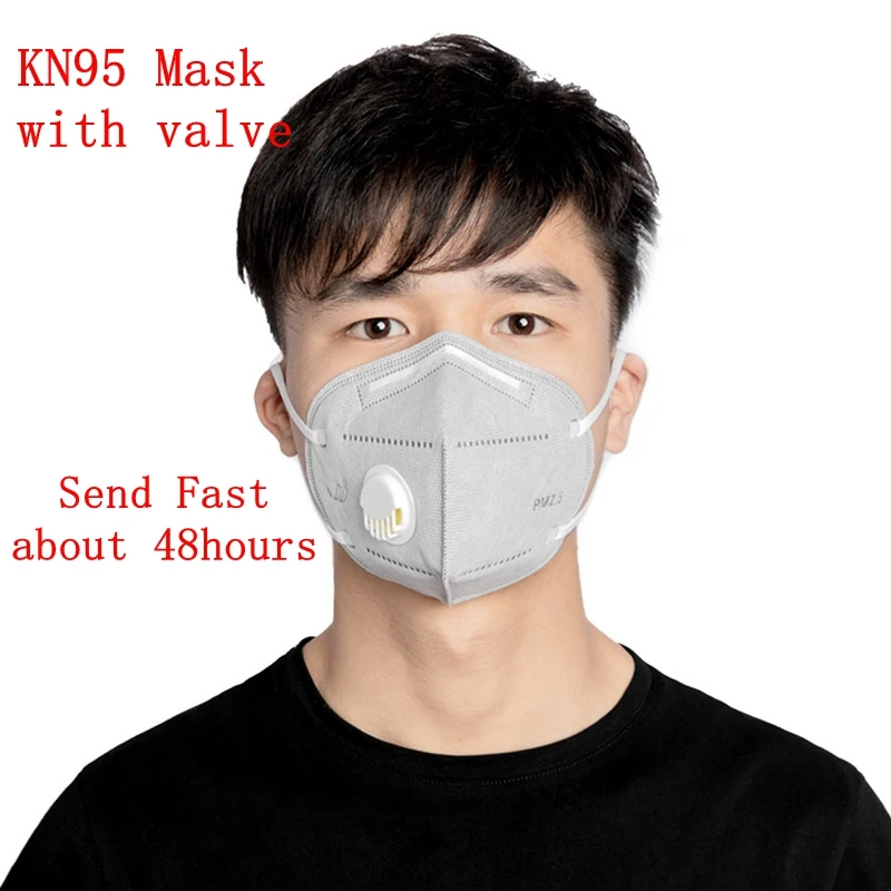 

1/10PC Breathable KN95 Mouth Mask With Valve Anti Pollution Dust Reusable Masks Mouth Muffle Respirator Send About 48 Hours