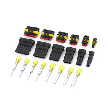 

2-5sets Kit 2 pin 1/2/3/4/5/6 pins Way AMP Super seal Waterproof Electrical Wire Connector Plug for car waterproof connector