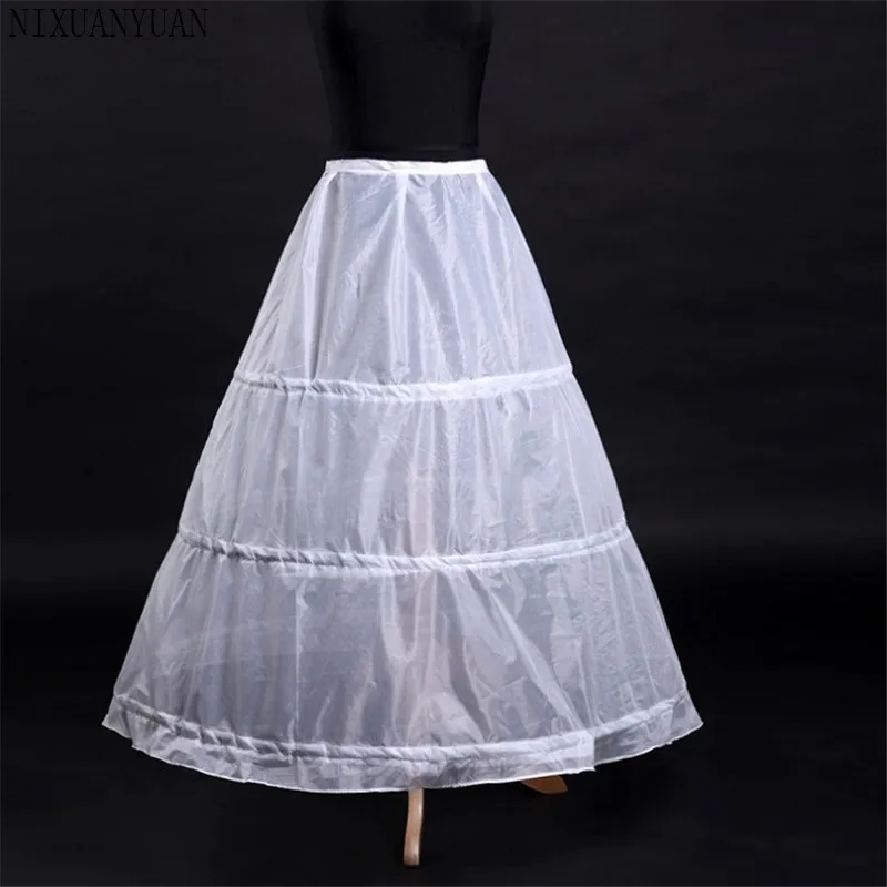 

Wholesale Women White 3 Hoops A-line Wedding Accessories Bridal Crinolines Vestidos De Novia Underskirt Bustle Petticots