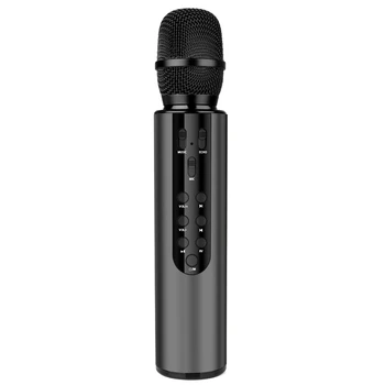 

Wireless Microphone Dual Speaker Condenser Bluetooth Karaoke Speaker Microphone for Karaoke/Singing/Church/Speech Black
