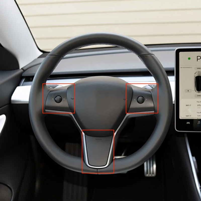 Черная крышка рулевого колеса из углеродного волокна для Tesla модель 3 17-19