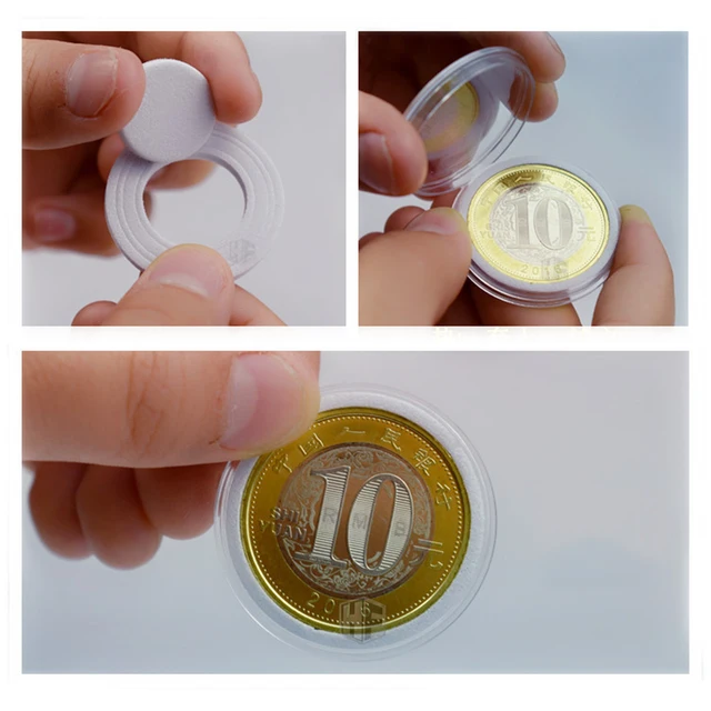 50Db 30 Mm Tiszta Érmék Tartó Kapszula Tok Védő Tömítés Fa Tároló Doboz A Gyűjthető Gyűjteményéhez - Image 5