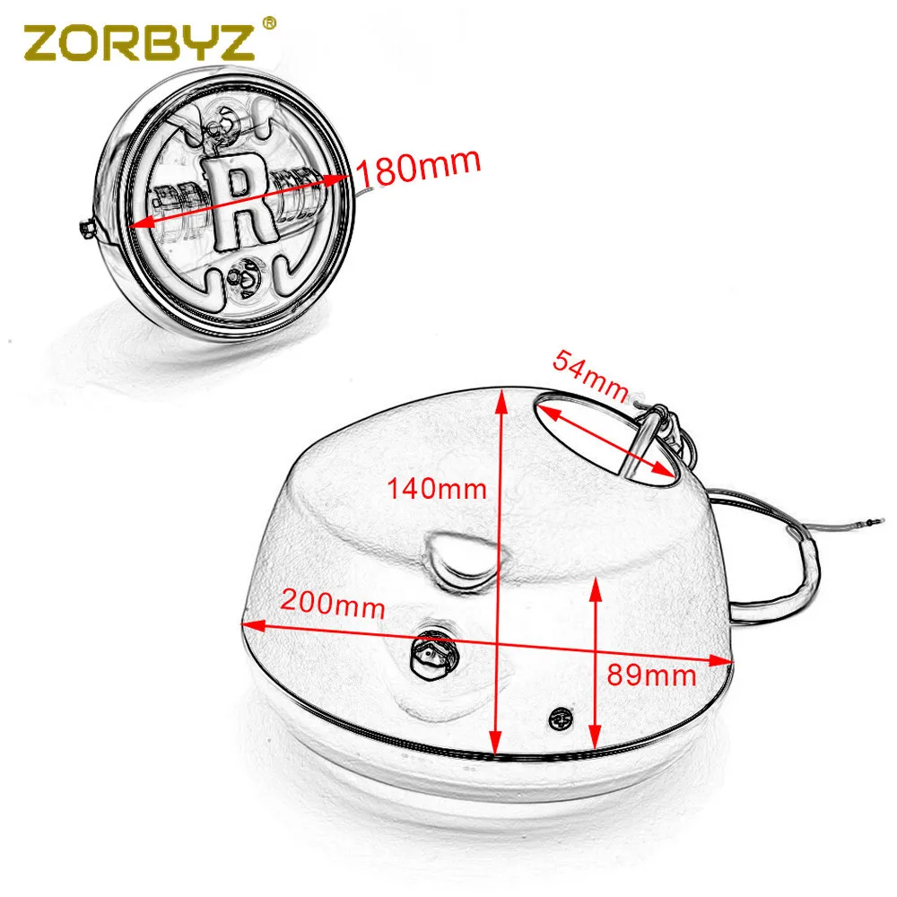 ZORBYZ " Универсальный светодиодный фонарь для мотоцикла с ангельским глазом для Honda Kawasaki Harley Cruisers Choppers на заказ