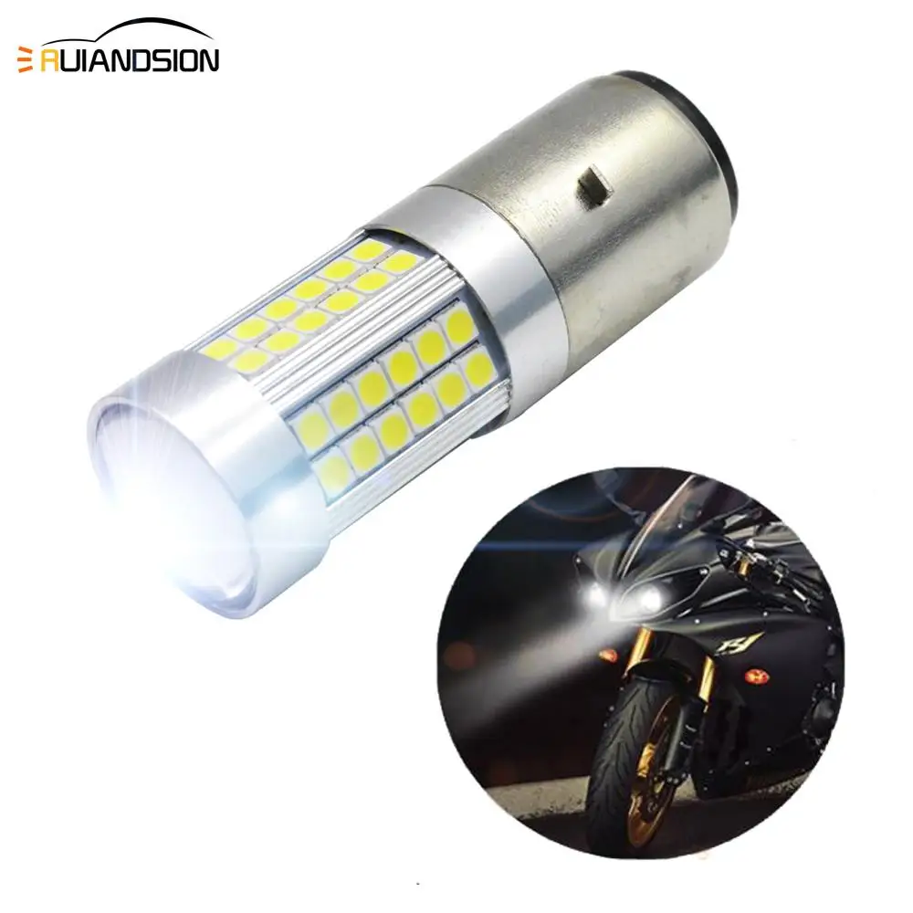 

1pc 6V 12V H6 BA20D Led Motorcycle Headlight Bulbs 3030 66SMD Led 1200LM High Low Lamp Fog Lights Scooter ATV Moto Accessories