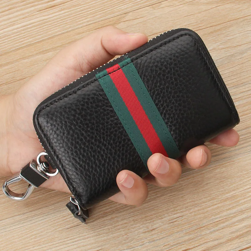 

Full-grain Leather Large-Volume Simple Korean-style Key Men And Women Universal Style Car Key Multi-functional Keychain