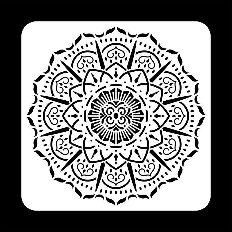 4 Pack 12x12 Inch Mandala Stencils, Large Reusable Stencils for Crafts -  Laser Cut Painting Template - Drawing Stencil for Floor, Wall, Tile,  Fabric