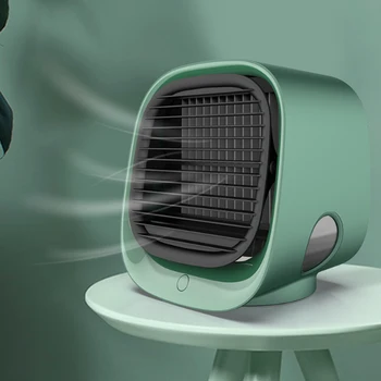 

2020 Air Cooler Fan Mini Desktop Air Conditioner with Night Light Mini USB Water Cooling Fan Humidifier Purifier Multifunction