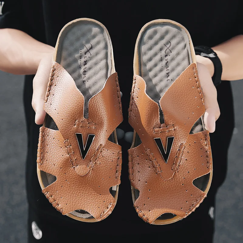 

2019 Summer New Style Trend Leisure Slippers Men's Anti-slip Slippers Soft-Sole Breathable Youth Fashion Fashion Man Sandals