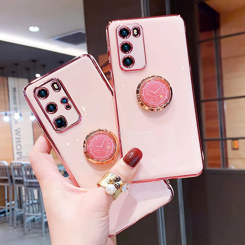 samsung cute phone cover Ốp Lưng Dành Cho Samsung Galaxy Samsung Galaxy Note 20 Cực S20 FE S10 A6 A7 A8 Plus J4 J6 J8 Thủ Mạ Mềm Mại nhẫn Giá Đỡ Bao Bọc Điện Thoại samsung silicone