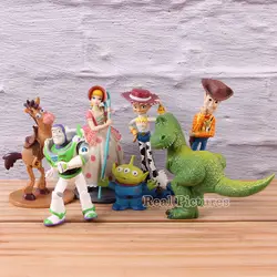 7 шт./компл. Jessie Aliens Buzz Lightyear Bulleye Rex Woody Bo Peep ПВХ Коллекционная Фигурка История игрушек мультфильма 4 модели игрушки