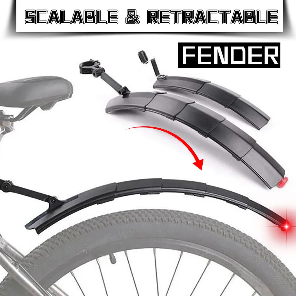 Retractable Mountain Bike Mudguard Bicycle Fenders Set Front Rear Mud Guard MTB 