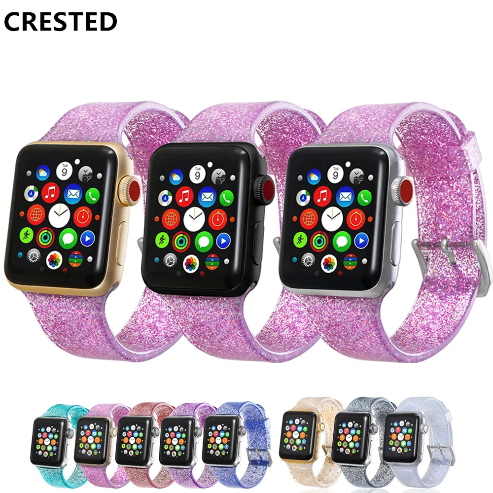 Glitter Strap for Apple Watch Band pulseira Apple Watch 5 4 3 correa