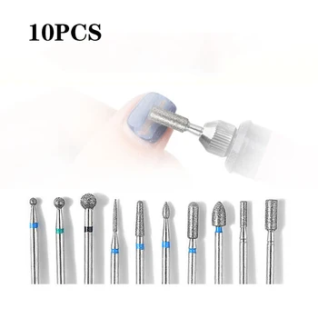 

10PCS Nail Tungsten Alloy Grinding Head Set for Manicure Nail Drill Electric Machine Accessory Bits Set Pedicure Art Tools