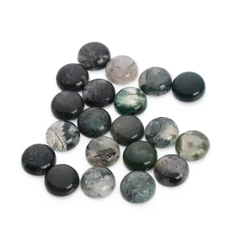 

20Pcs/set 12mm Natural Stone Cabochon Aquatic Bead Quartz Crystal Round Flat Back Loose Beads For Jewelry Making
