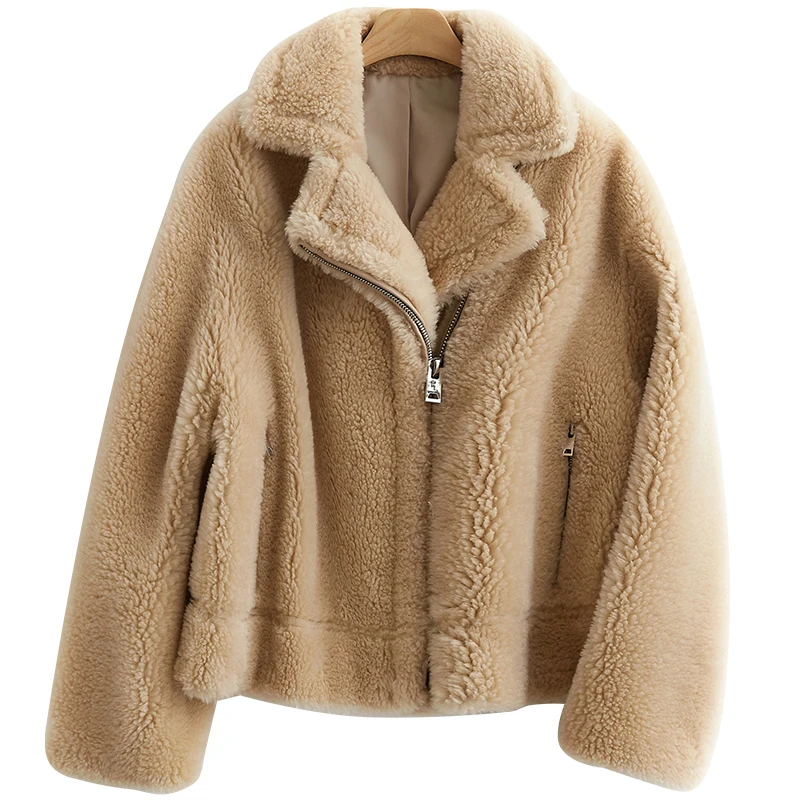 

100% Wool Jacket Real Fur Coat Streetwear Autumn Winter Coat Women Clothes 2020 Korean Vintage Women Tops Abrigo Mujer ZT3151