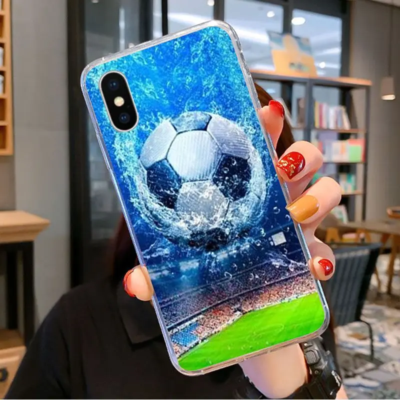 Football Soccer Ball on water burning fire sports