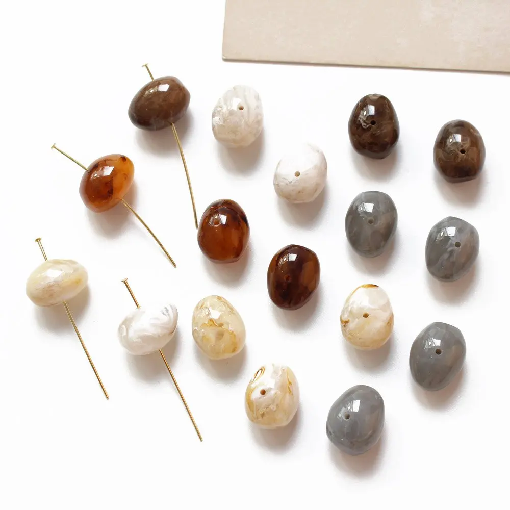 

10PCS Oval Bead Pendant DIY Earrings Necklace Jewelry Findings Making Supplies Resin Handmade Accessories