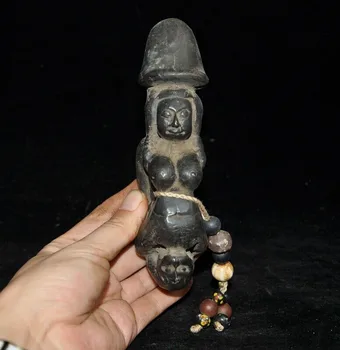 

wedding decoration 6" Old Tibet bronze Primitive Man Human Woman male genitals statue sculpture