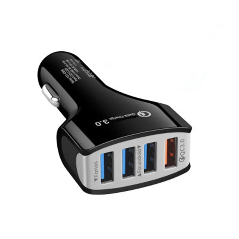 QC 3,0 Быстрая зарядка 4-USB быстрое автомобильное зарядное устройство+ 1 м type C usb для Samsung Galaxy S8 S9 A50 honor 9 8 Xiaomi Mi a1 6 OnePlus 5 lg g6