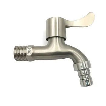 

Brushed Washing Machine Faucet Alloy Deck Mounted Bathroom Basin Single Cold Quick Open Sink Tap 1 Piece