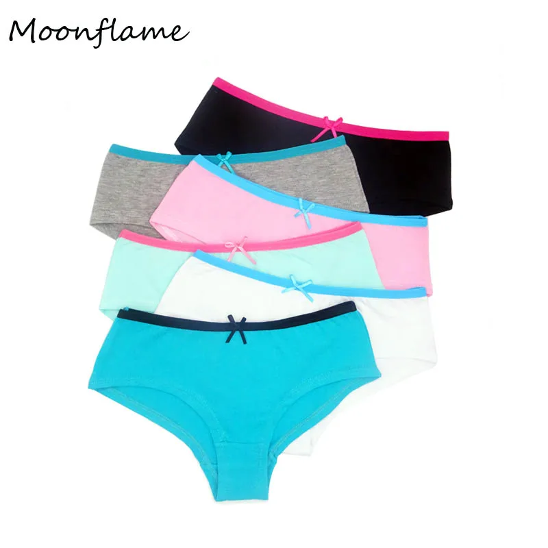 Moonflme, 5 шт./лот, хлопковое нижнее белье, 6 однотонных цветов, женские хипстерские 89059 - Цвет: Многоцветный
