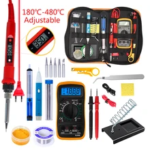 Temperatura Kit de soldadura eléctrico de hierro 110V 220V 80W hierro kit de soldadura con multímetro de herramienta de soldadura Kits